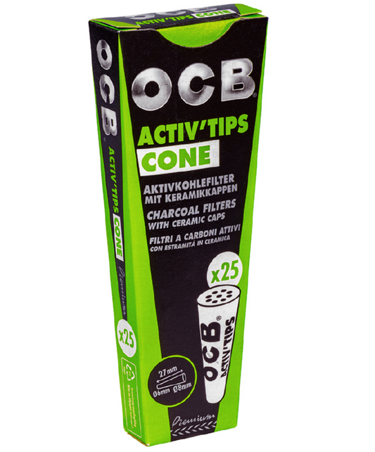 OCB Activ Tips Cone Aktivkohlefilter 6mm/8mm 20/25