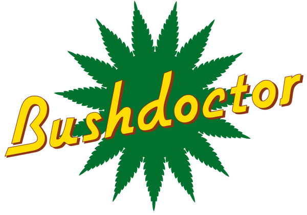 Bushdoctor Logo Beschriftung mit Hanf Element