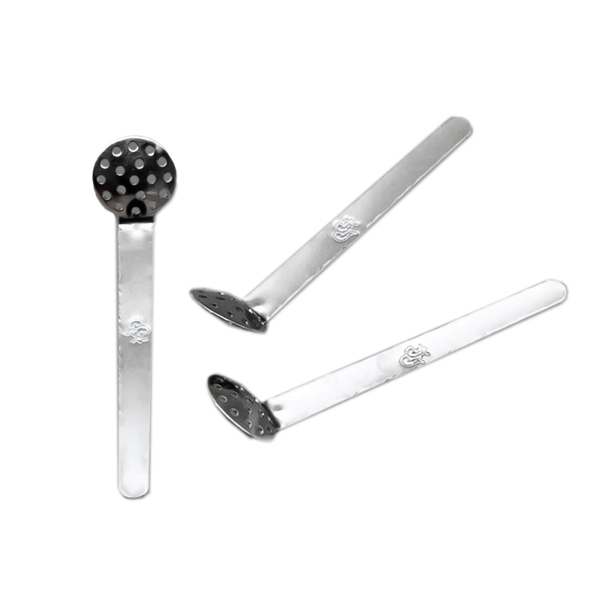 Einhängesiebe von der Marke Jelly Joker. In der Farbe silber, drei Stück, auf einem weißen Hintergrund.