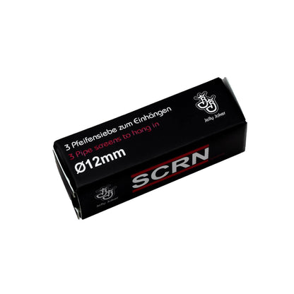 Schwarze Kartonverpackung von den Jelly Joker Einhängesieben. Rechts ist das Logo on Jelly Joker in weiß platziert. Die Verpackung ist beschriftet mit den Informationen zu dem Inhalt. Das Produkt ist auf einem weißen Hintergrund.