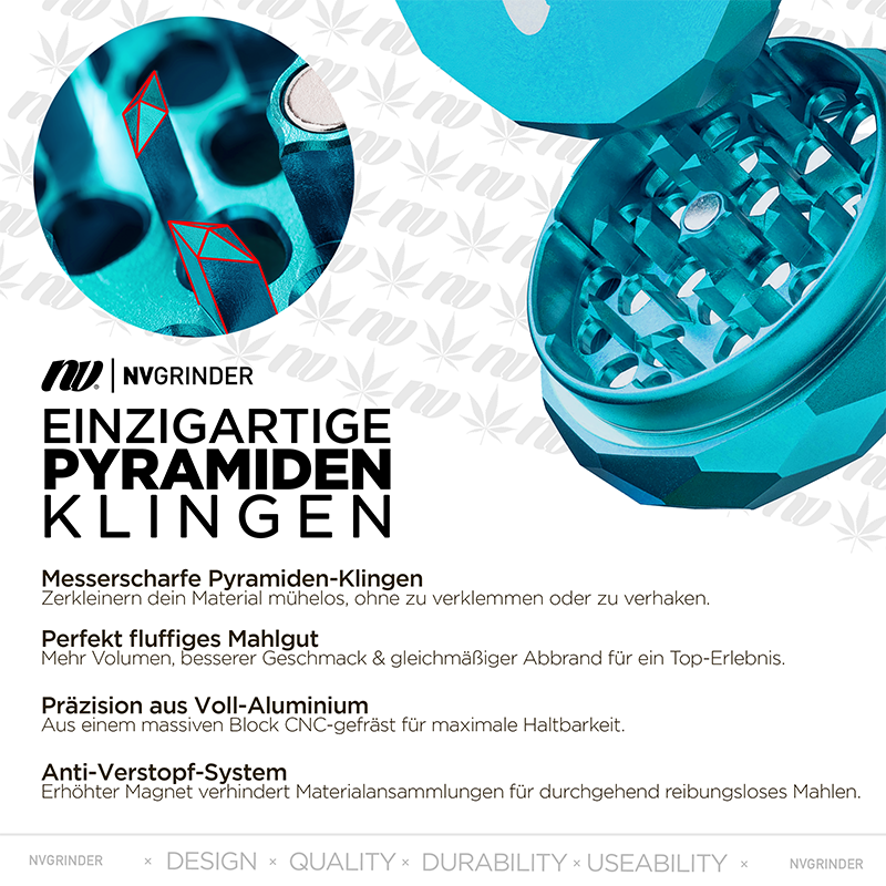 Genaue Beschreibung vom NV Grinder mit Pyramiden Klingen
