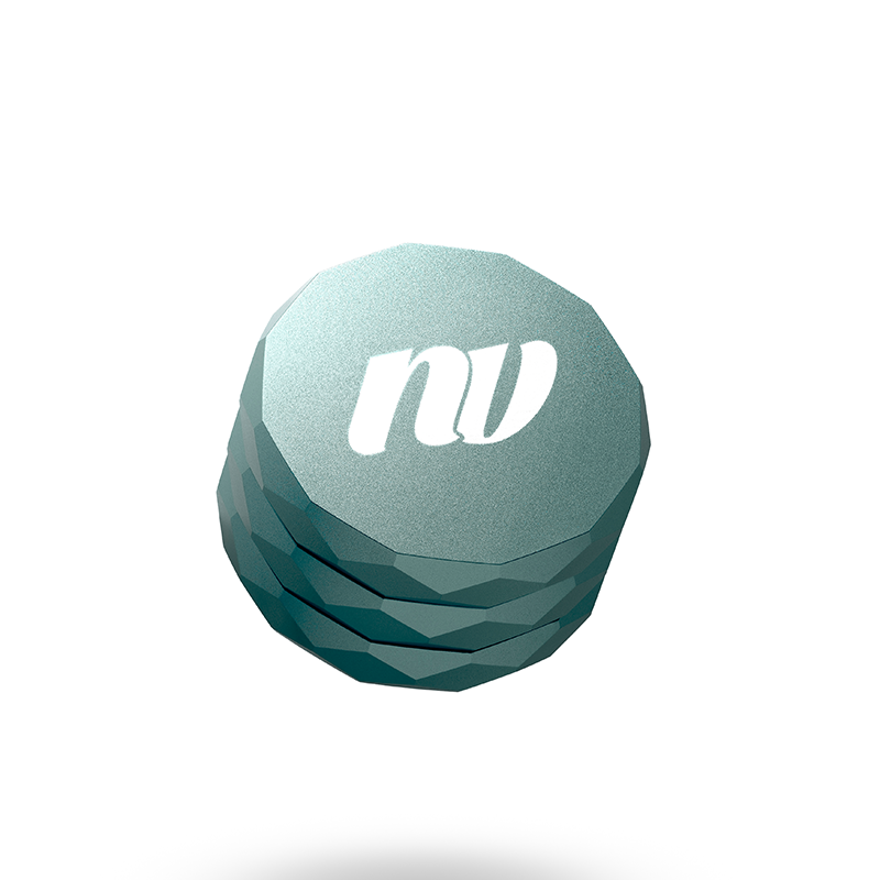 NV Grinder Pyramid Magnet in der Farbe Jungle Green.